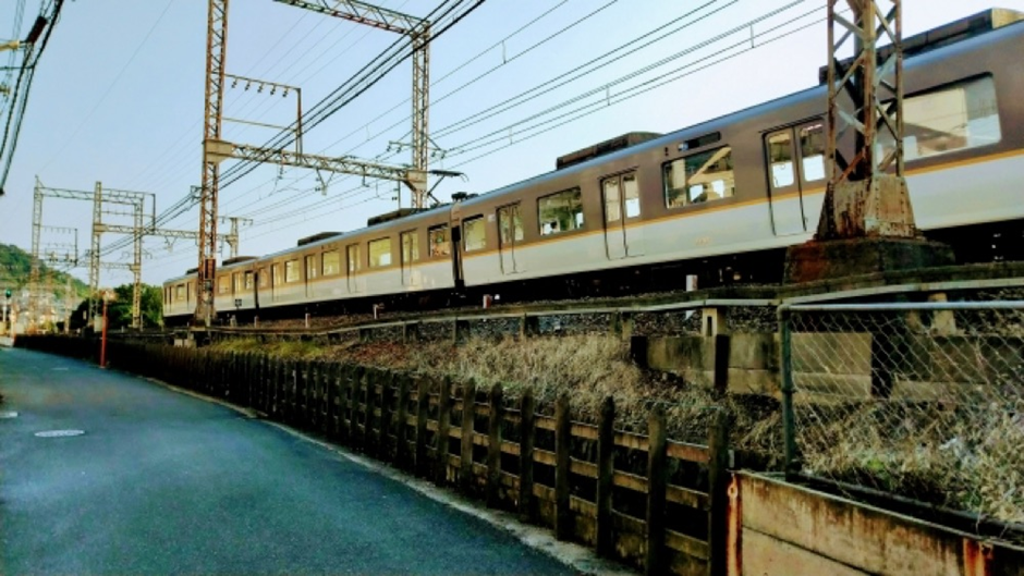 踏切近く 線路