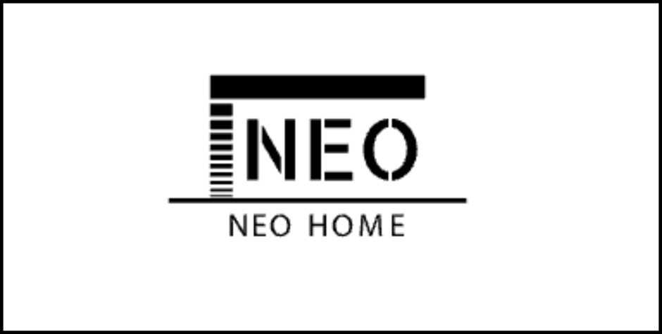 NEO HOMEのロゴマーク、モダンな黒のラインデザイン
